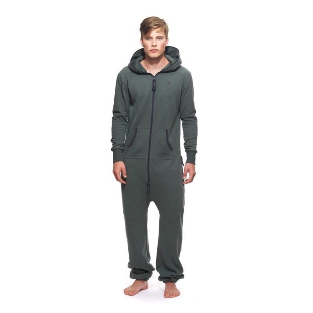 OnePiece Original Jumpsuit Mens Medium Heather Green Hooded Fleece Loungewear